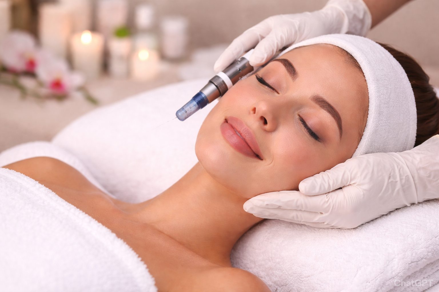 Professional microneedling treatment at EXHALE SPA Toronto Airport